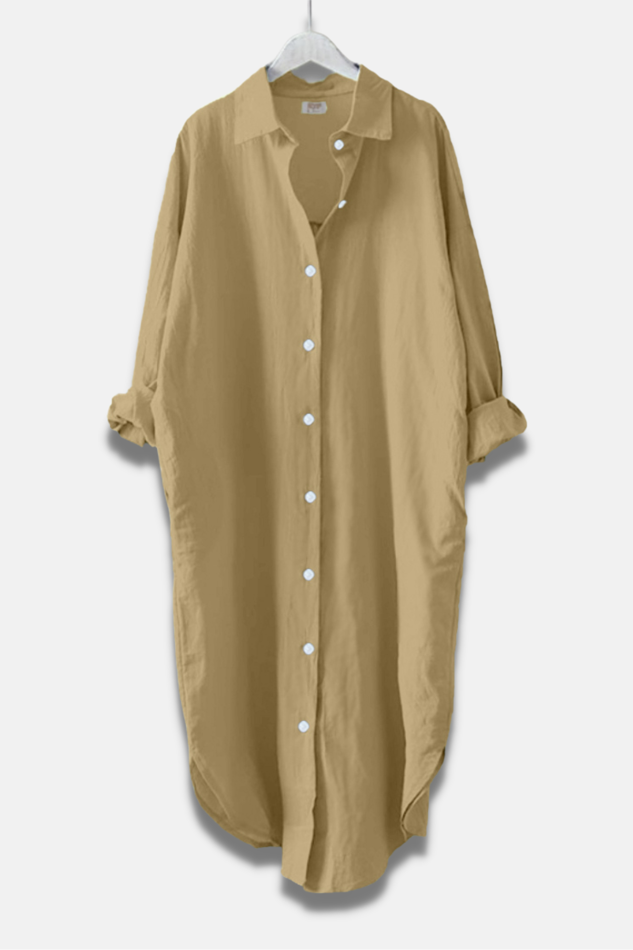 Cotton shirt dress with pockets sales