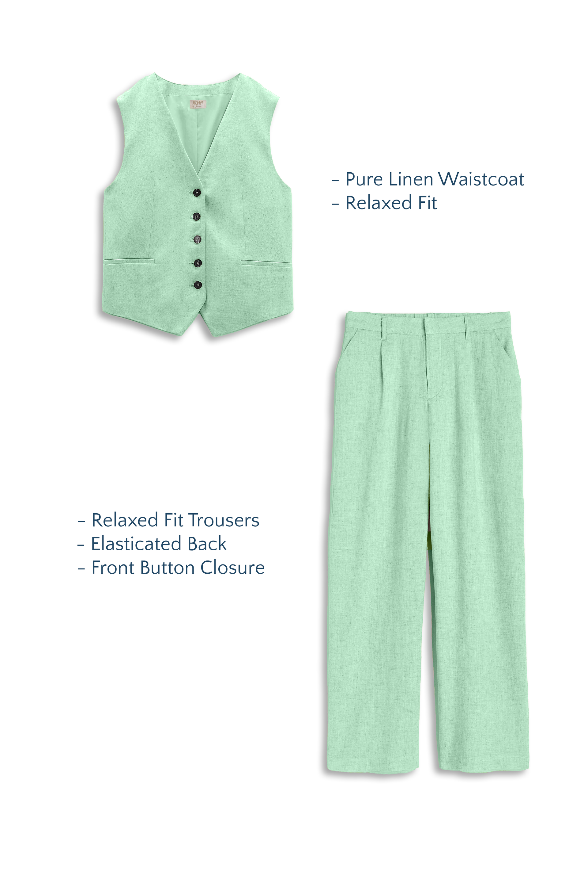 Pure Linen Waistcoat Co-ord – Chaav